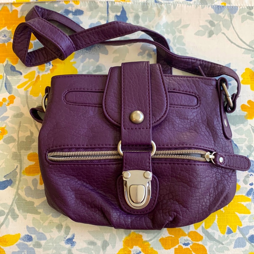 Purple leather-style purse